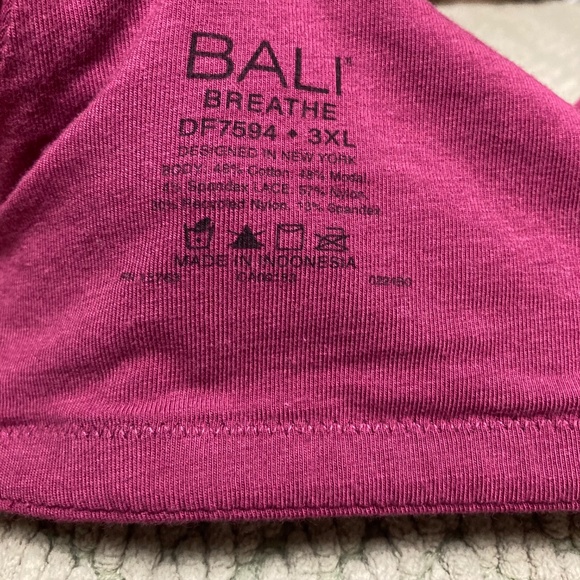 BALI Breathe Plus Size Raspberry Pink Lace Bra 3XL - Picture 11 of 12
